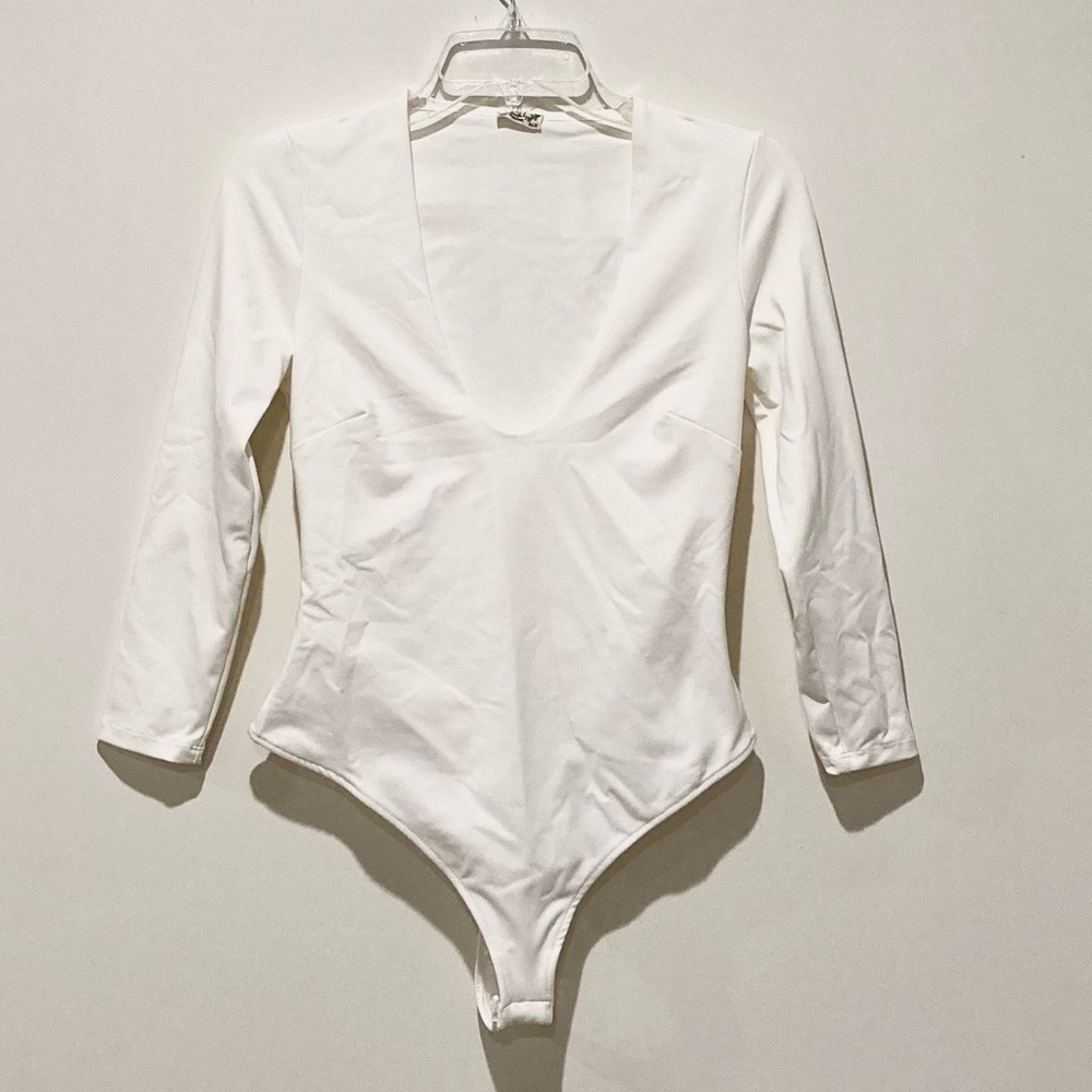 NWOT, Intimately Free People Long Sleeve Bodysuit (UO Wholesale), Size S, White